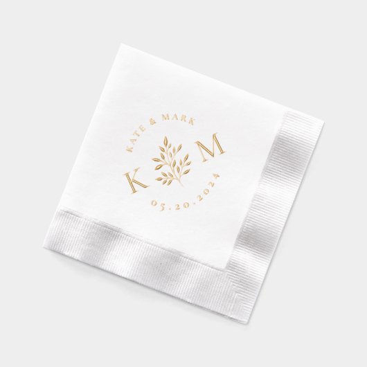 Classic Elegant Foliage Monogram Mariage (Gauche)