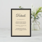 Classic Elegant Frame Wedding Details Enclosure  Informatiekaartje (Staand voorkant)