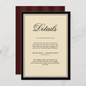 Classic Elegant Frame Wedding Details Enclosure  Informatiekaartje (Voorkant / Achterkant)