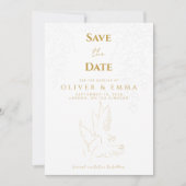 Classic Elegant Gold Dove Save The Date Card (Devant)