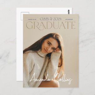 Classic & Elegant Headline Foto Afstudeerder Aanko Briefkaart