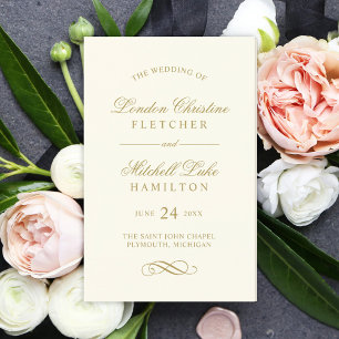 Classic Elegant Ivory Antique Programme de mariage