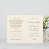 Classic Elegant Ivory Antique Programme de mariage (Debout devant)