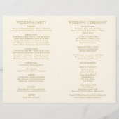 Classic Elegant Ivory Antique Programme de mariage (Dos)
