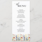 Classic Elegant Jardin Floral Fleur Menu Mariage (Devant)