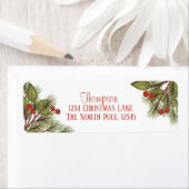 Classic Elegant kerstGreenery Mailing Etiket (Insitu)