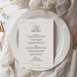 Classic Elegant Lichtgrijs label bruiloft Menu