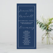 Classic Elegant Marine Programme de mariage bleu (Debout devant)