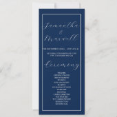 Classic Elegant Marine Programme de mariage bleu (Devant)