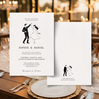 Classic Elegant Minimalist Hand Drawn Line Kaart
