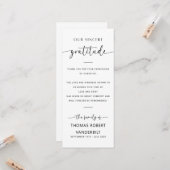 Classic Élégant Minimaliste Funéraire Merci Cartes (Devant/Arrière en situation)