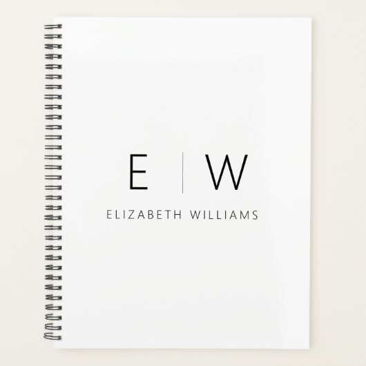 Classic Élégant Moderne Minimaliste Nom Monogramme (Devant)