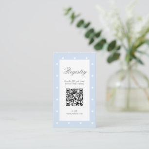 Classic Elegant Polka Dot Boy Baby shower Registry Informatiekaartje