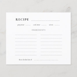 Classic Elegant Recept Kaart