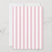Classic Elegant Red Pink Stripes Girl Baby Shower Kaart (Achterkant)