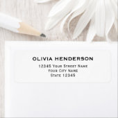 Classic & Elegant Retour Étiquette de adresse noir (En situation)