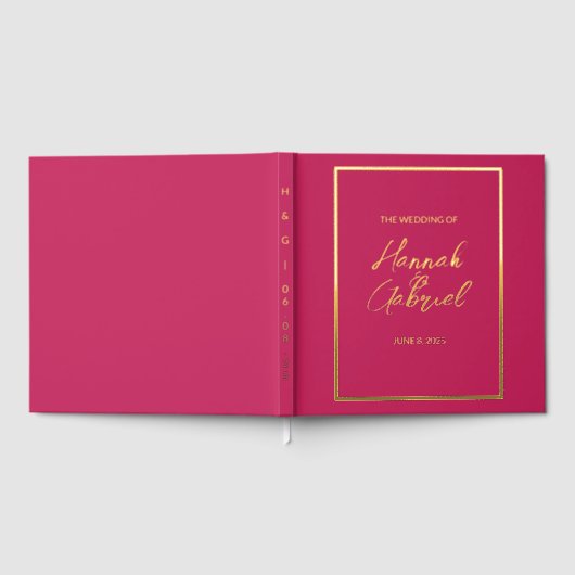 Classic Élégant Rose Rouge Mariage Foil Livre d'in (Complet)