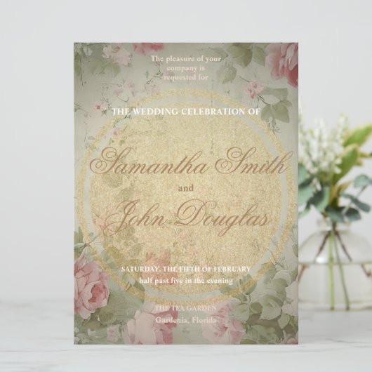 Classic Elegant Roze Rozen Waterverf (Staand voorkant)