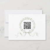 Classic Elegant Sage Green Floral Frame Wedding QR RSVP Kaartje (Achterkant)