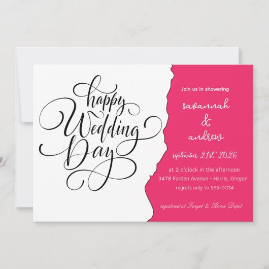 Classic Elegant Script bruiloft uitnodiging (Voorkant)