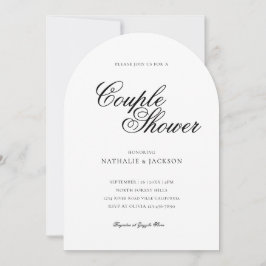Classic Elegant Script Couple Shower Invitation Kaart