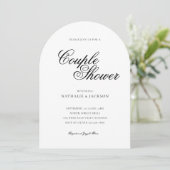 Classic Elegant Script Couple Shower Invitation Kaart (Staand voorkant)