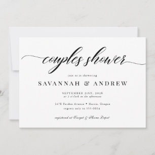 Classic Elegant Script Couples Vrijgezellenfeest Kaart