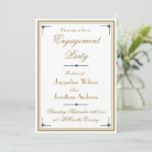 Classic Elegant Script Engagement Party verloving Kaart (Staand voorkant)