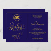 Classic Elegant Script Geen foto-Afstuderen Aankondiging (Voorkant / Achterkant)