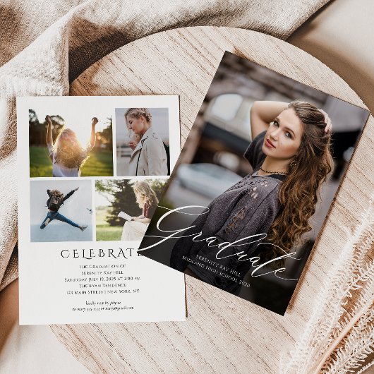 Classic Elegant Script Graduation Invitation