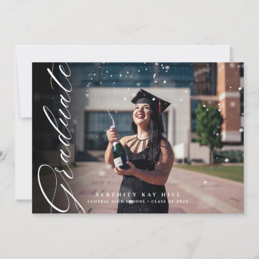 Classic Elegant Script Graduation Invitation (Devant)