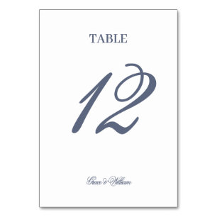 Classic Elegant Script Mariage Numéro de table Car