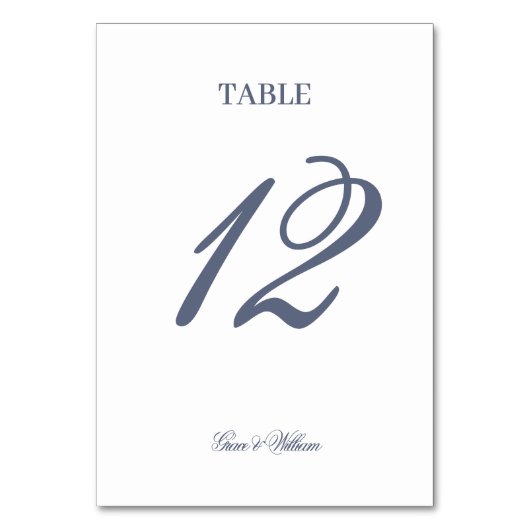 Classic Elegant Script Mariage Numéro de table Car (Par défaut)