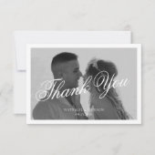 Classic Elegant Script Photo Wedding Bedankkaart (Voorkant)