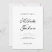 Classic Elegant Script Photo Wedding Kaart (Voorkant)