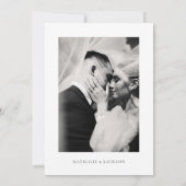 Classic Elegant Script Photo Wedding Kaart (Achterkant)