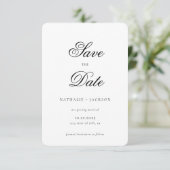 Classic Elegant Script Photo Wedding Save the Date (Debout devant)