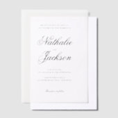 Classic Elegant Script Photo Wedding Vellum Uitnodigingen (Offset)