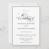 Classic Elegant Script QR Code Wedding Invitation (Devant)