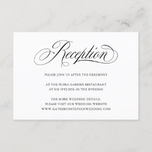 Classic Elegant Script Wedding Reception Kaart