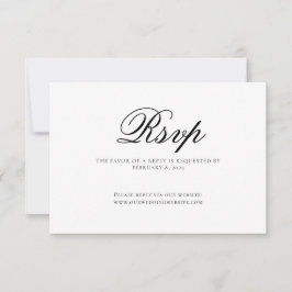 Classic Elegant Script Wedding RSVP Kaartje