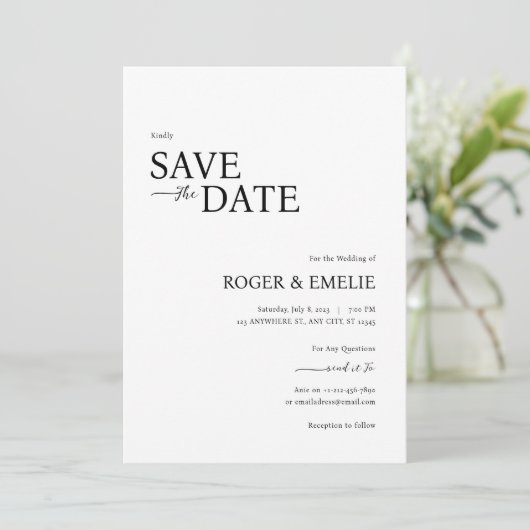 Classic Elegant Script Wedding Sla de datum Kaart (Staand voorkant)