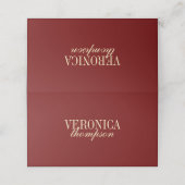 Classic Elegant Script Wine Red Wedding (Buitenkant ongevouwen)