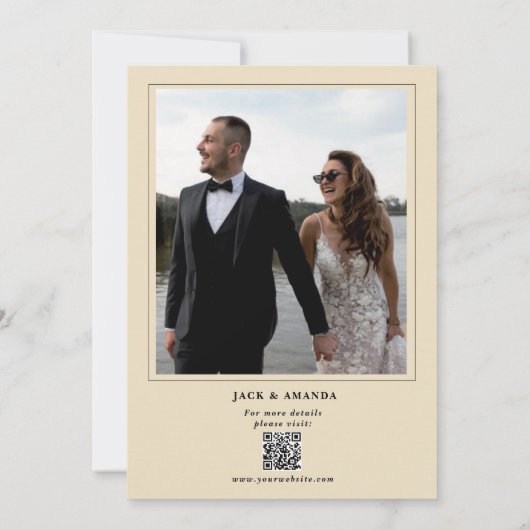 Classic Elegant Simple Floral Faire-part de mariag (Dos)