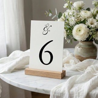Classic Elegant Simple White Wedding Table Card Kaart