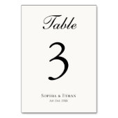 Classic Elegant Simple White Wedding Table Card Kaart (Voorkant)