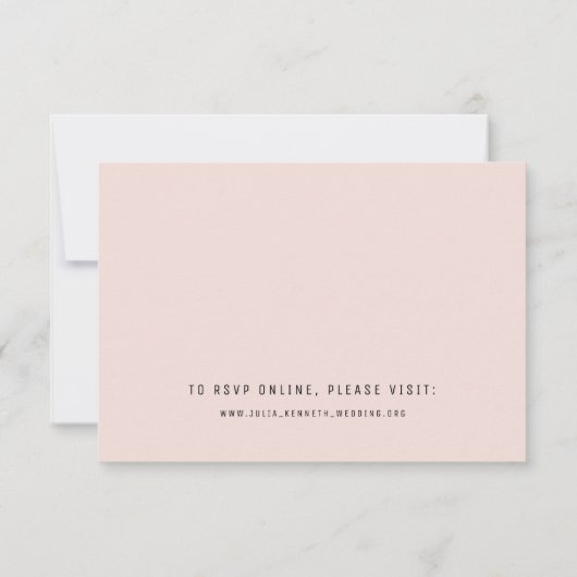 Classic Elegant Soft Rose Mariage Carte de réponse (Dos)