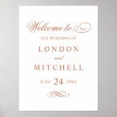 Classic Elegant Terracotta Wedding Welcome Poster (Voorkant)