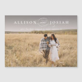 Classic Elegant Typography Names Photo Wedding Sav Magnetische Uitnodiging (Voorkant)