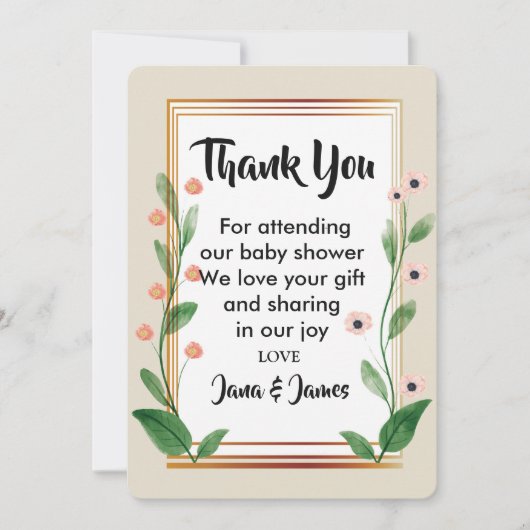 Classic & Elegant Verfijnd bedankt Kaart (Voorkant)